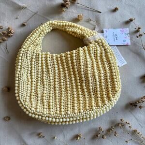 Handcrafted Made In India Lemon Butter Yellow Beaded Bag Viral Tiktok Brand New